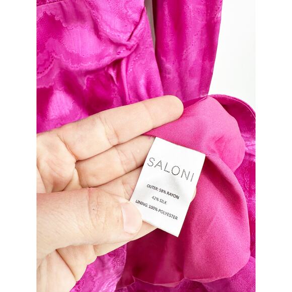 SALONI Daybreak Jacquard Silk-Blend Mini Dress 8 - Picture 5 of 6